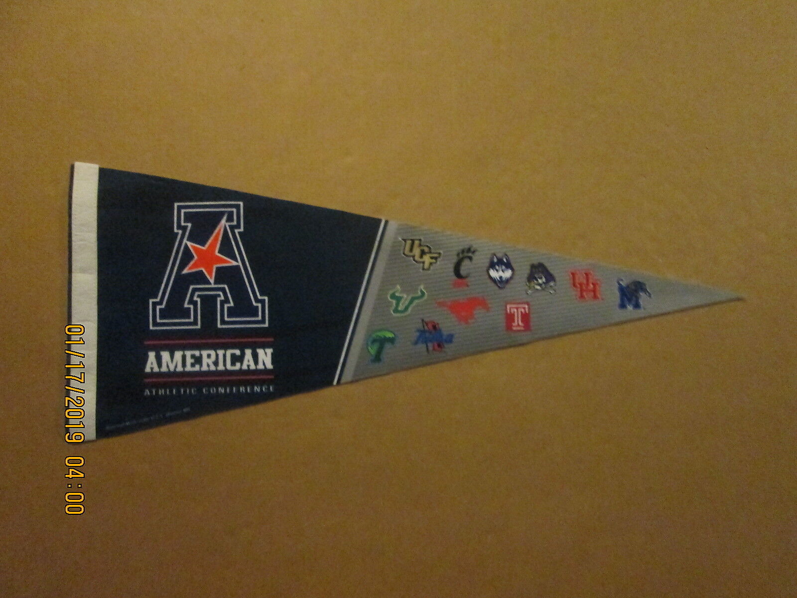 NCAA ACC American Athletic Conference 11 Team Logos Roll It Up College Pennant
