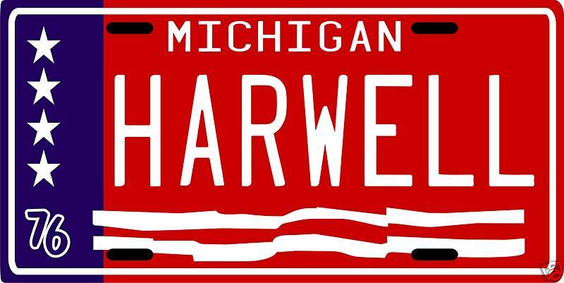 Ernie Harwell Detroit Tigers 1976 License plate