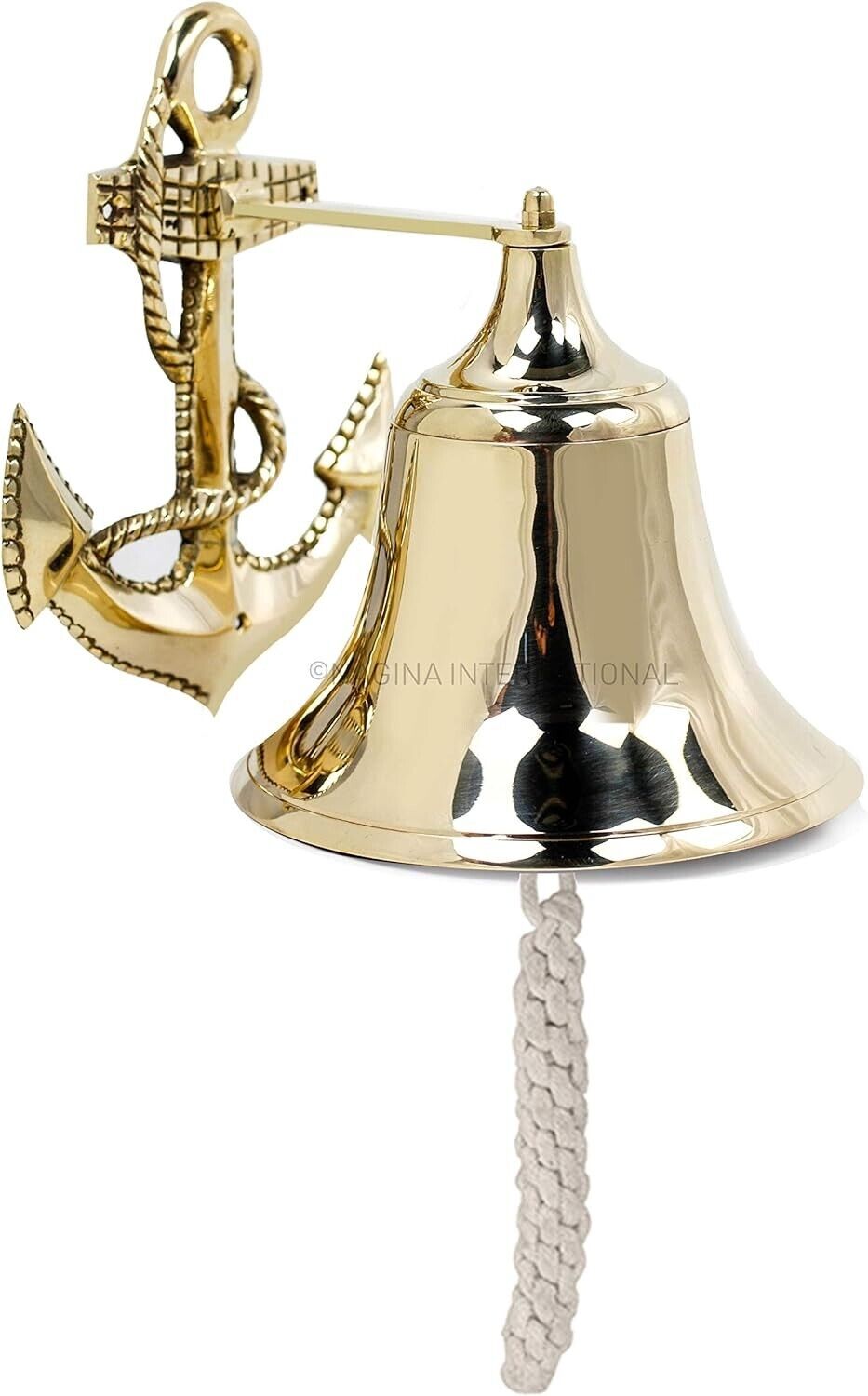 Maritime Ocean Premium Brass Polished Hanging Anchor Ship Metal Bell Home Decor