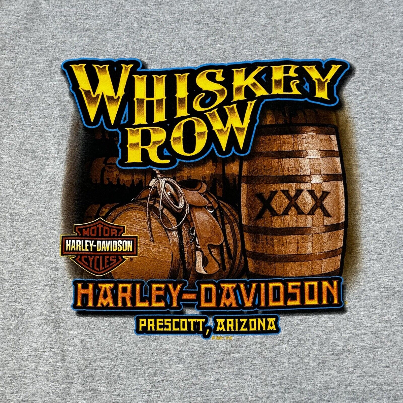 Harley Davidson Shirt Mens XL Whiskey Row Prescott Arizona Double Sided Graphic