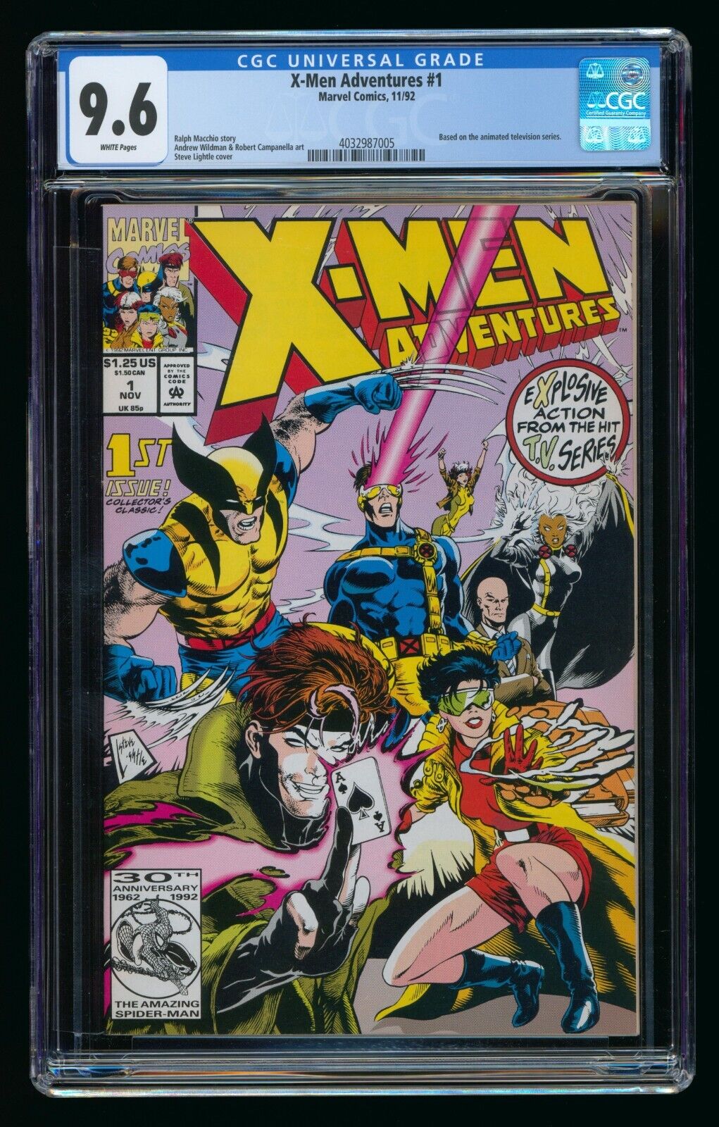 X-MEN ADVENTURES #1 (1992) CGC 9.6 1st MORPH X-MEN 97\' WHITE PAGES