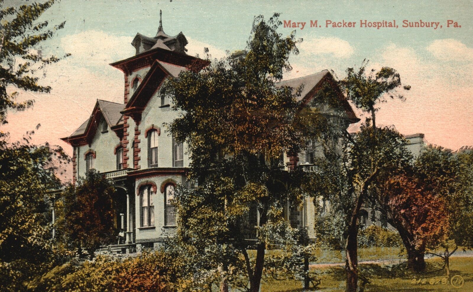 1910\'s Mary M. Packer Hospital Sunbury Pennsylvania Building PA Posted Postcard