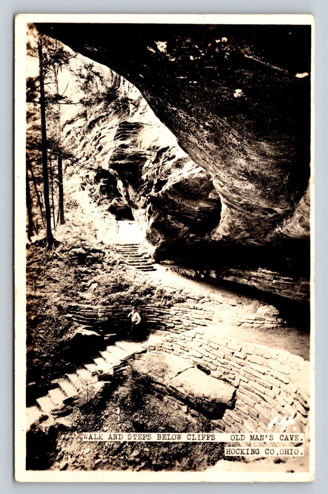 Awesome Image RPPC Old Man\'s Cave HOCKING HILLS State Park OHIO VINTAGE Postcard