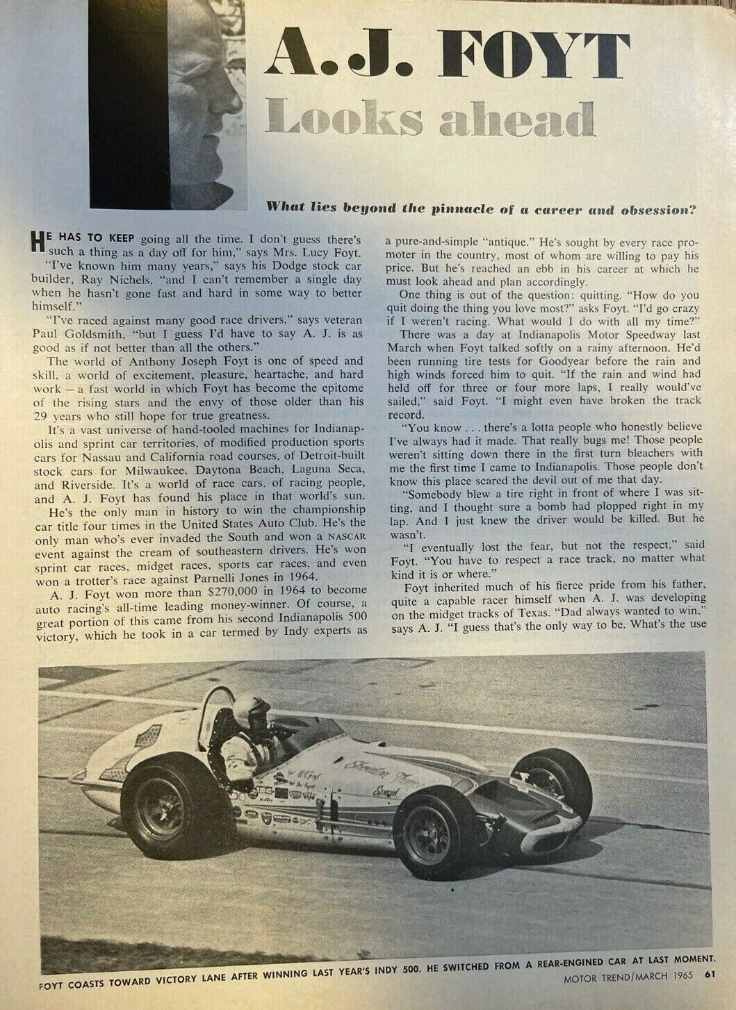 1965 Race Car Driver A. J. Foyt