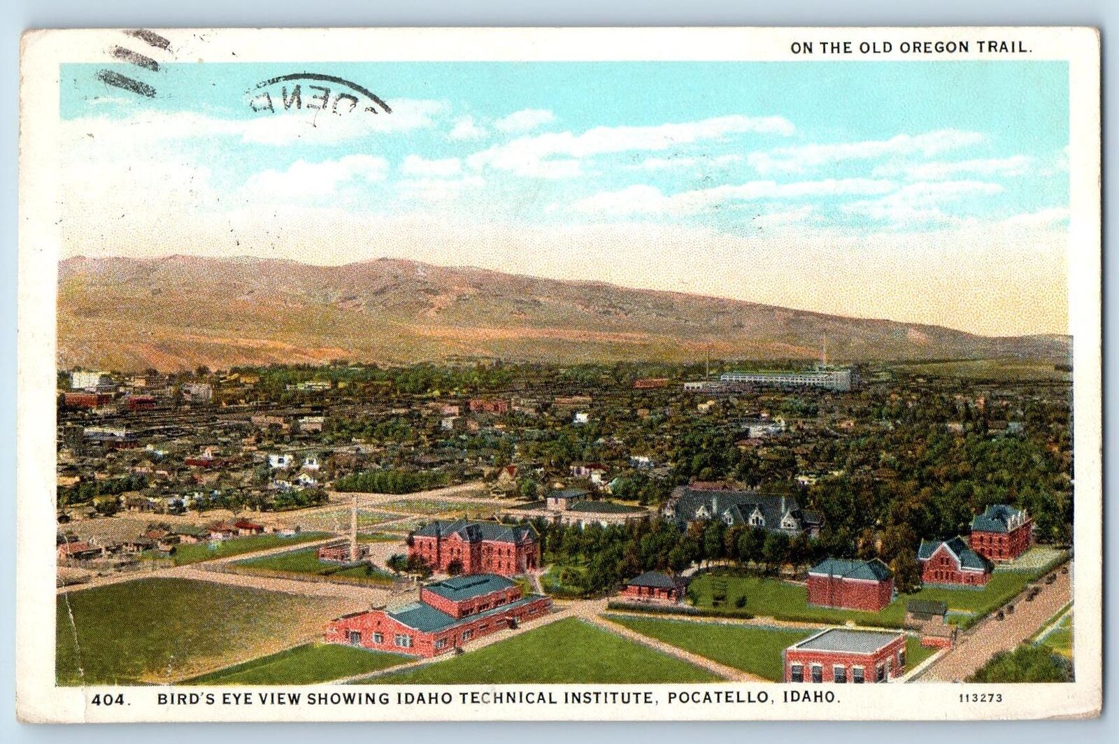 Pocatello Idaho ID Postcard Bird's Eye View Of Technical Institute 1927 Antique