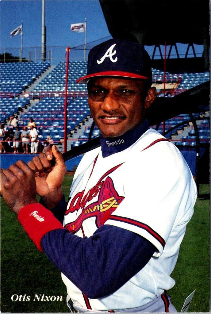 Baseball Player  OTIS NIXON Atlanta Braves Outfielder 1993 4X6 Postcard