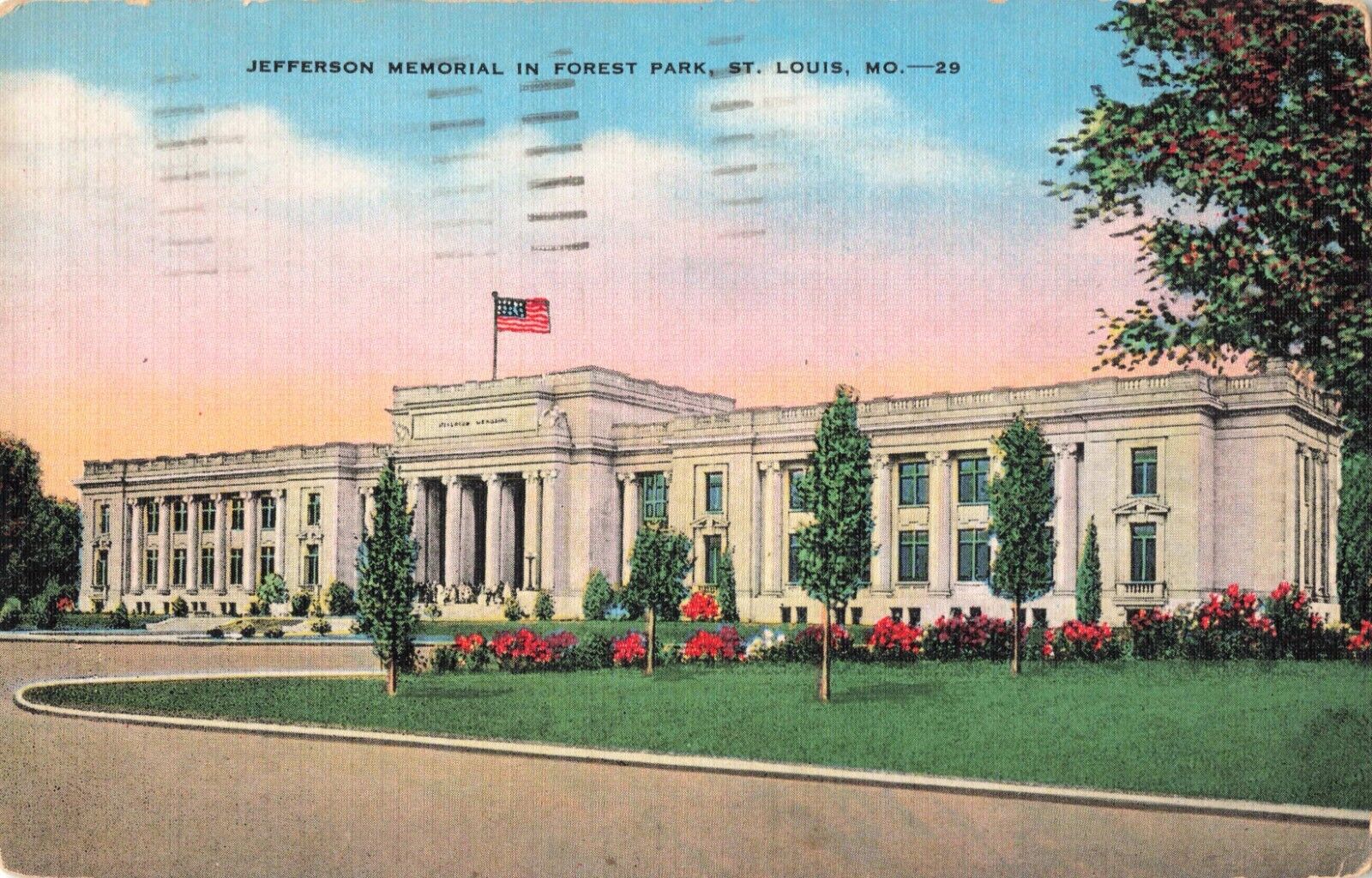 St. Louis MO Missouri, Jefferson Memorial in Forest Park, Vintage Postcard