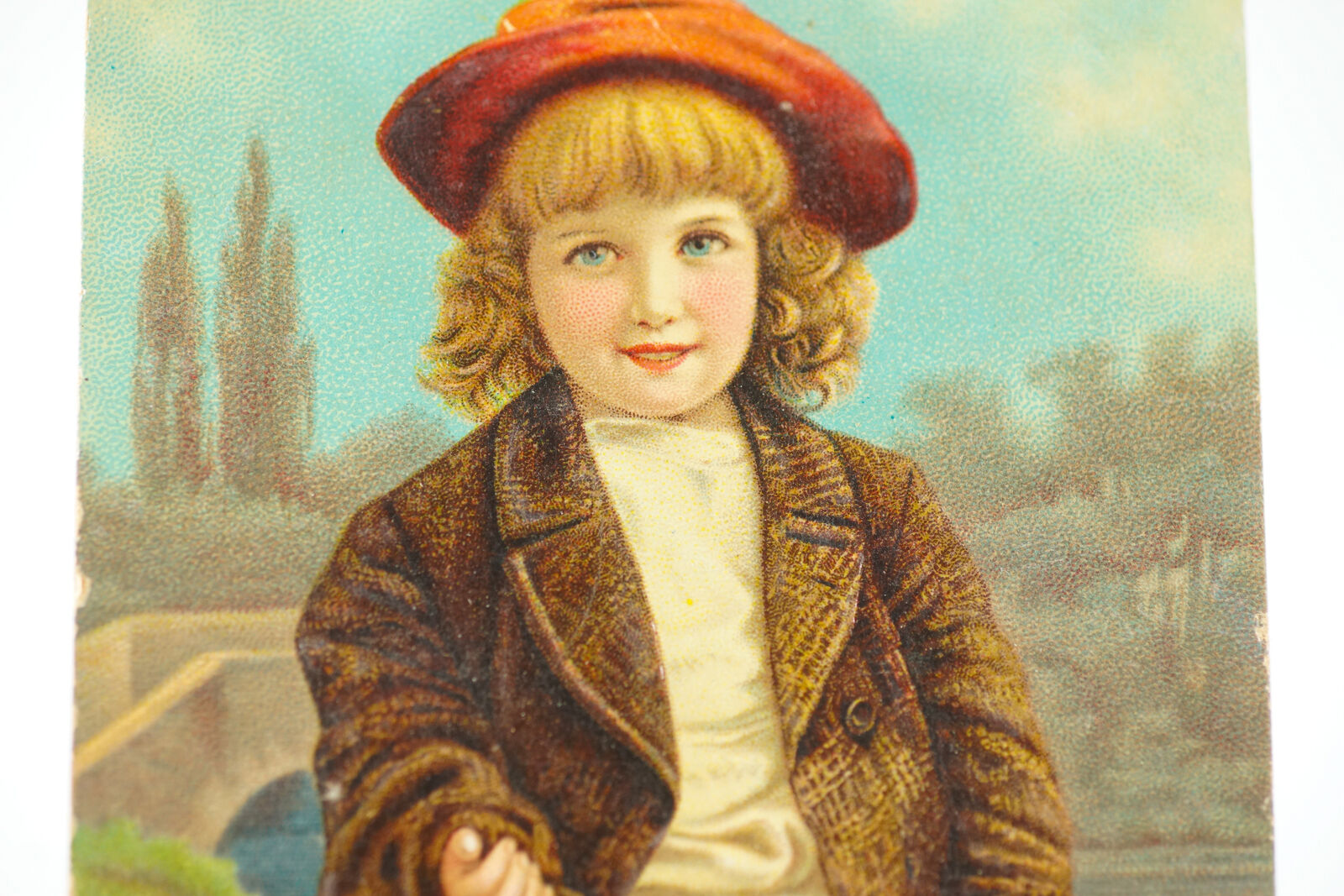 Girl Dressed Like Boy Stunning German Chromolithography Victorian High Gloss