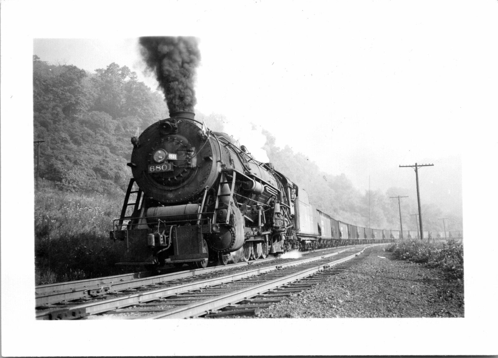 June 1948 Warrenton, Ohio 4-8-2 Class K-3 #6801 W&LE Engine Photo 2.75\