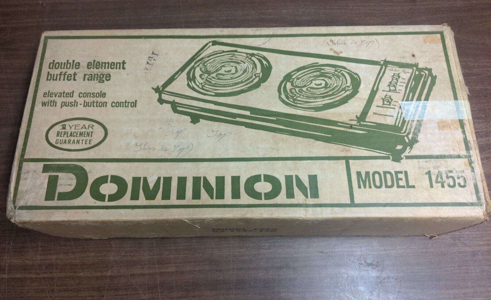 Vintage 1966 Dominion Model 1455 Double Element Electric Buffet Range In box