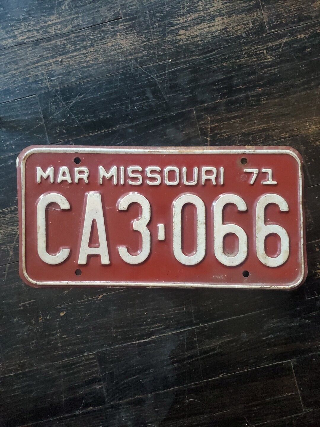 1971 Vintage Missouri License Plate # CA3 066 Man Cave Auto Collector 