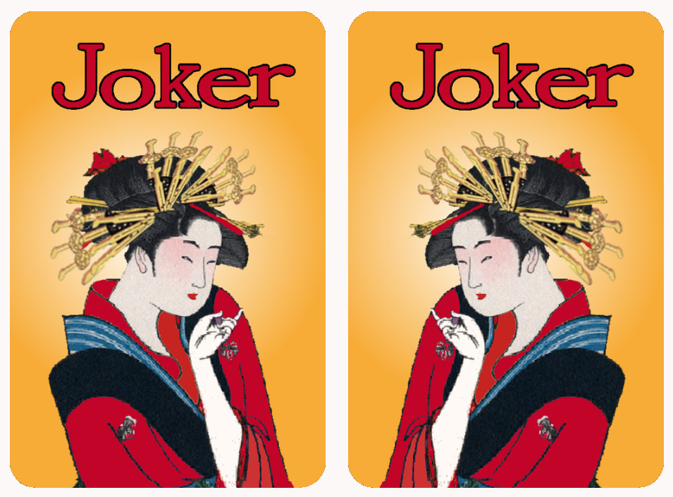 Mah Jongg Jong Mahjong 10 Joker Stickers Geisha - Set #855b  **  **