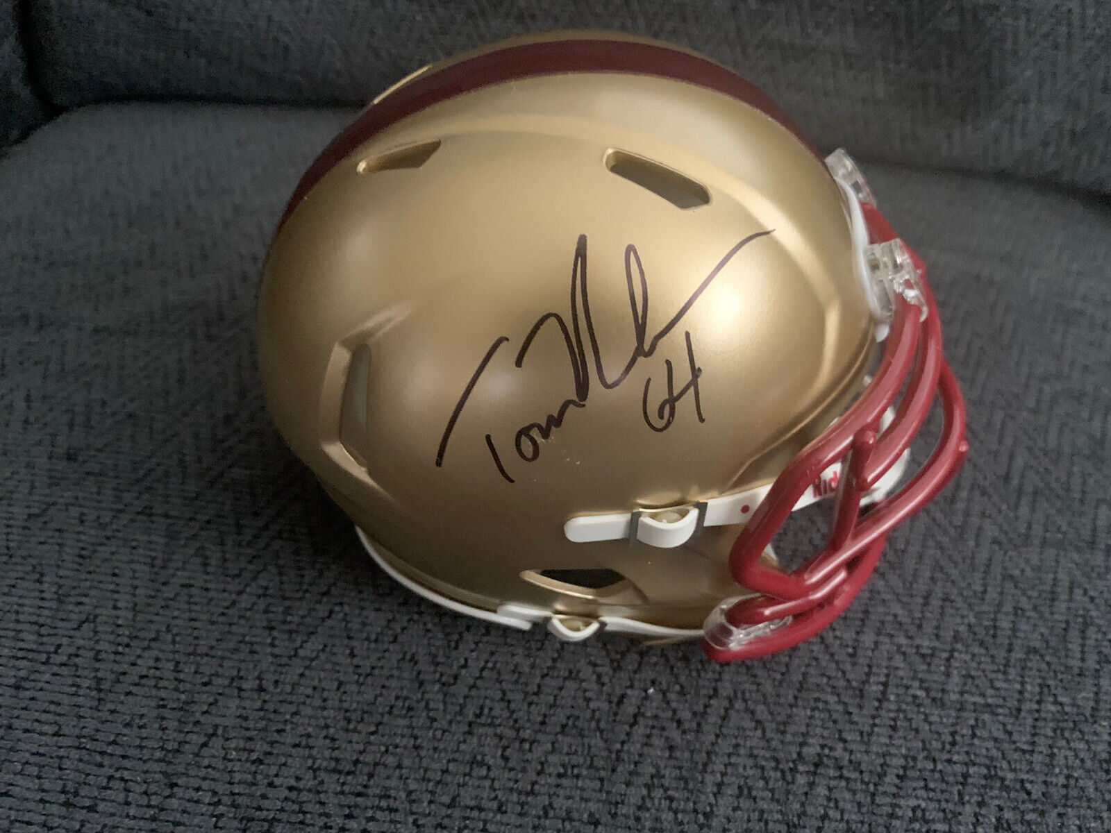 Tom Nalen Signed Mini Helmet Autographed Boston College Denver Broncos
