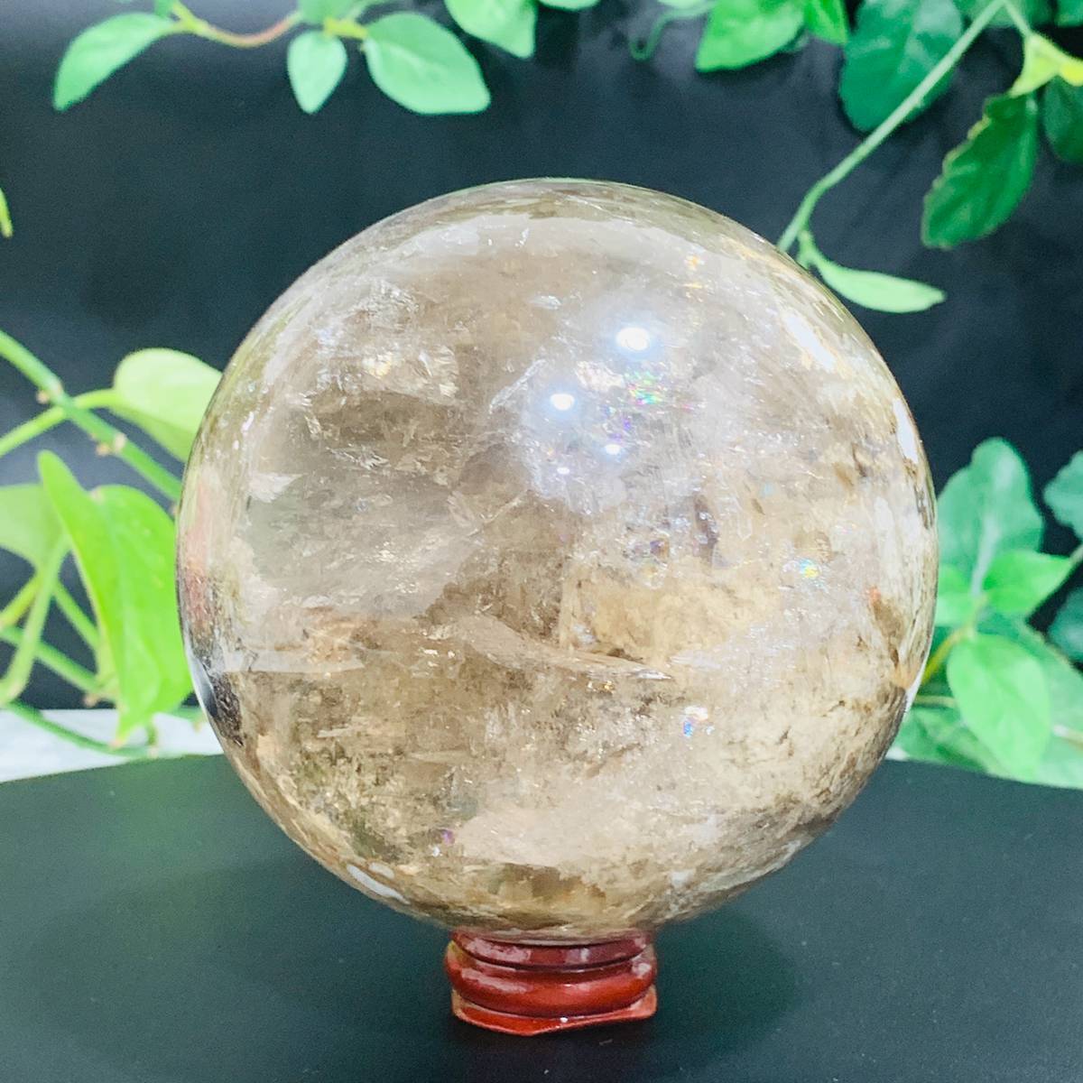 1482g Natural Garden Crystal Phantom Quartz Ball Sphere Meditation Healing