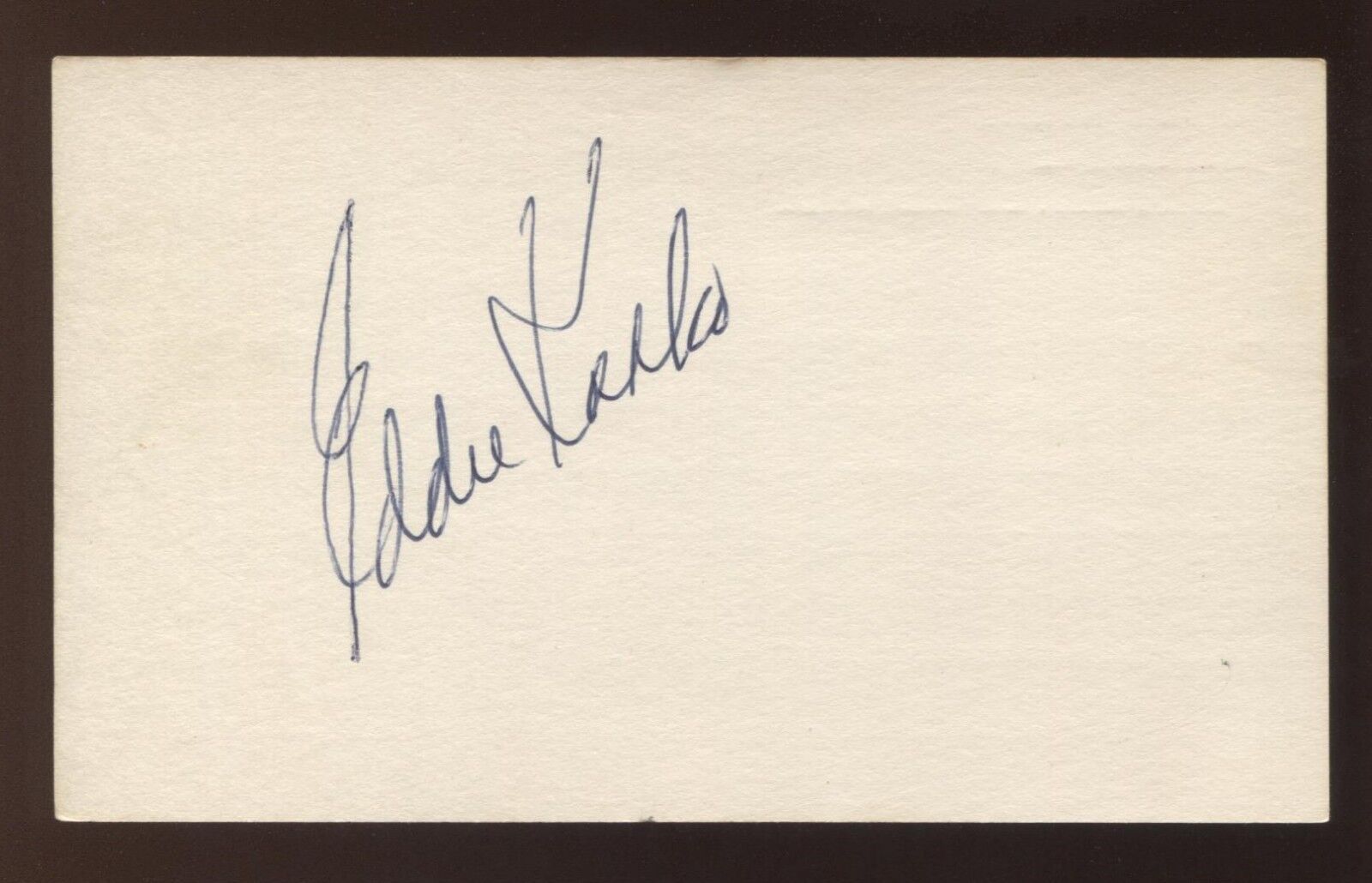 Eddie Kasko Signed 3x5 Index Card Autographed Vintage Baseball Signature