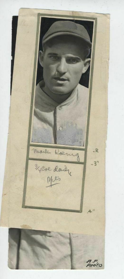NY Yankees Murders Row Mark Koenig vintage original photo COAST LEAGUE 1932