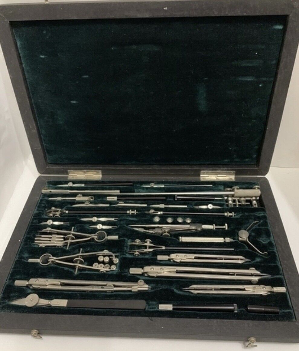 Technical/Geometry/Maths/Drawing Instrument Set math complete set antique. boxed