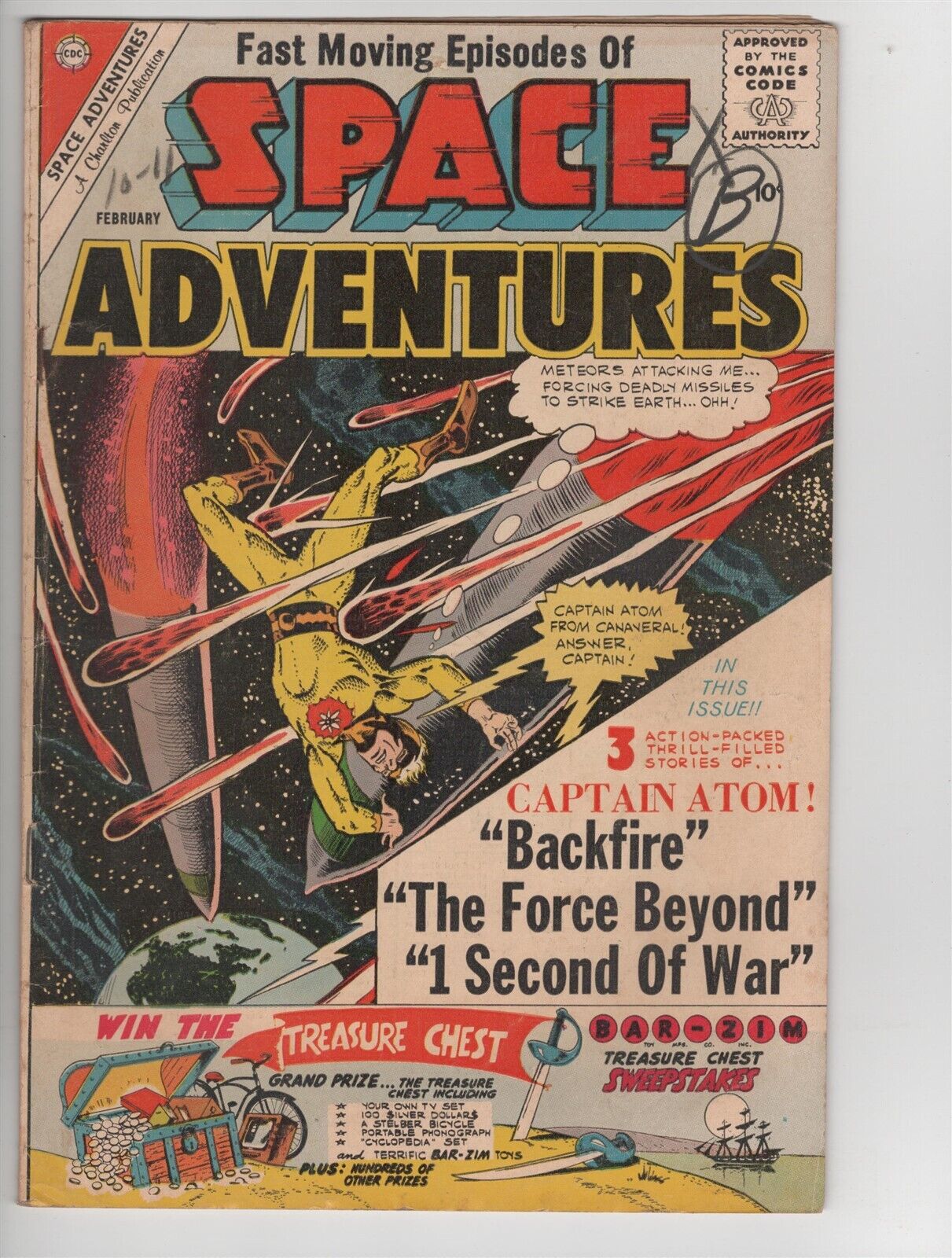 Space Adventures #38 VG- Captain Atom Charlton Science Fiction Steve Ditko '61