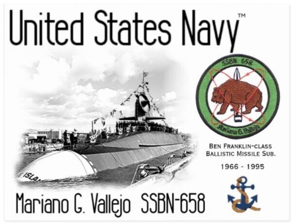 USS MARIANO G. VALLEJO  SSBN-658 SUBMARINE   -  Postcard
