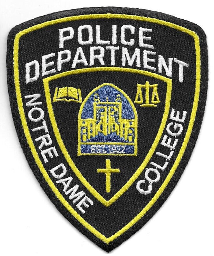 Notre Dame College South Euclid OHIO Police patch university school campus