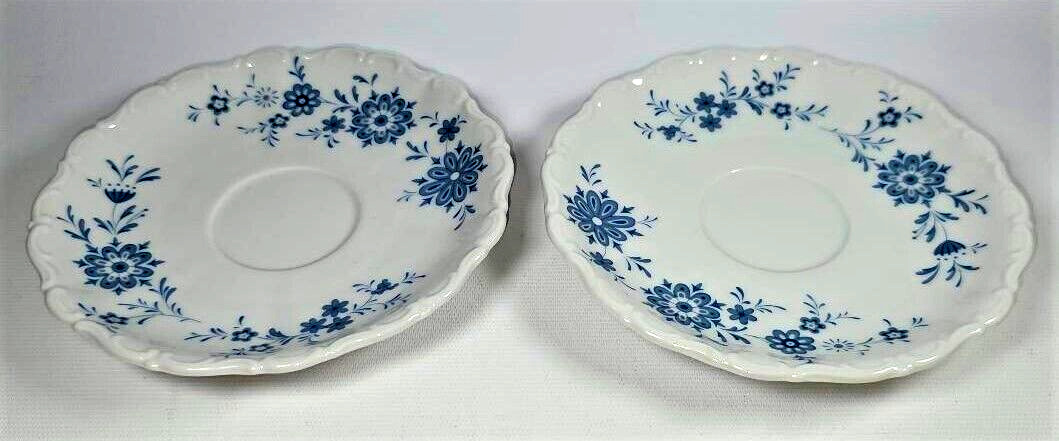 Lot of 2 Selmann Weiden West Germany Christina Porcelain Bavarian Blue Saucers