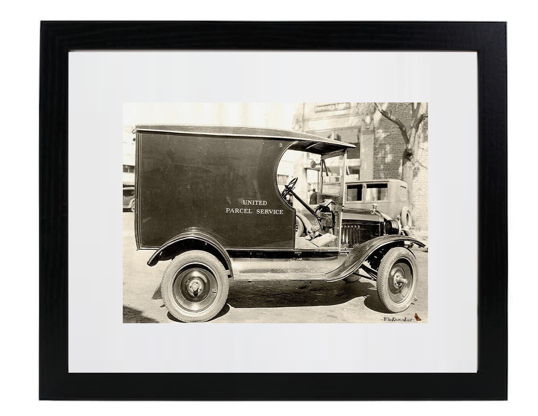 1921 Ford Model T UPS Truck Classic Retro Historic Matted & Framed Picture Photo