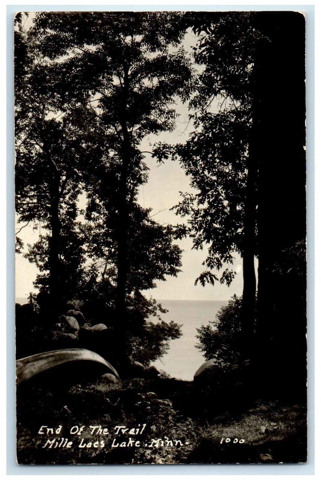 c1940's End Of The Trail Mille Lacs Lake Minnesota MN RPPC Photo Postcard