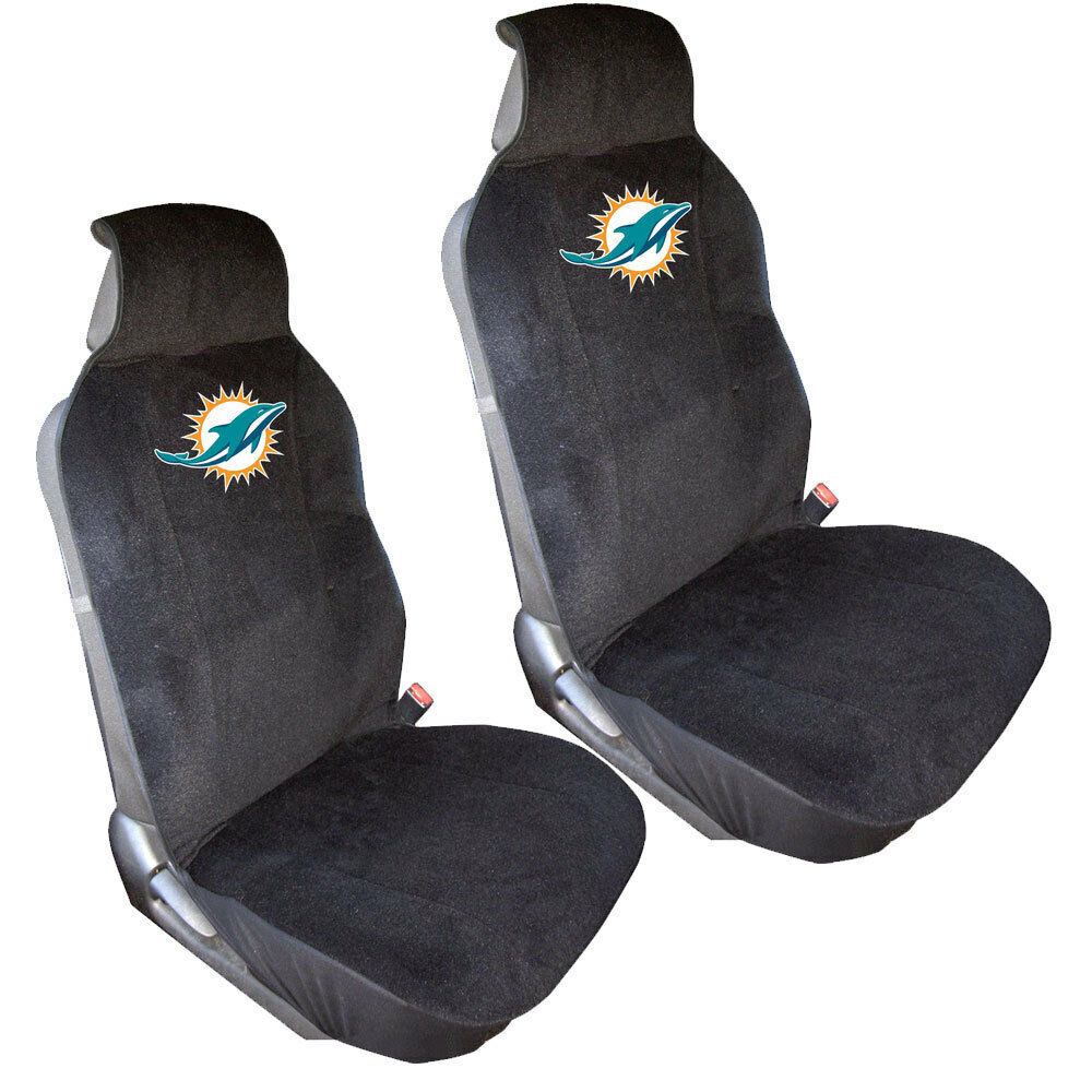 New NFL Miami Dolphins Car Truck SUV Van 2 Front Sideless Seat Covers Set