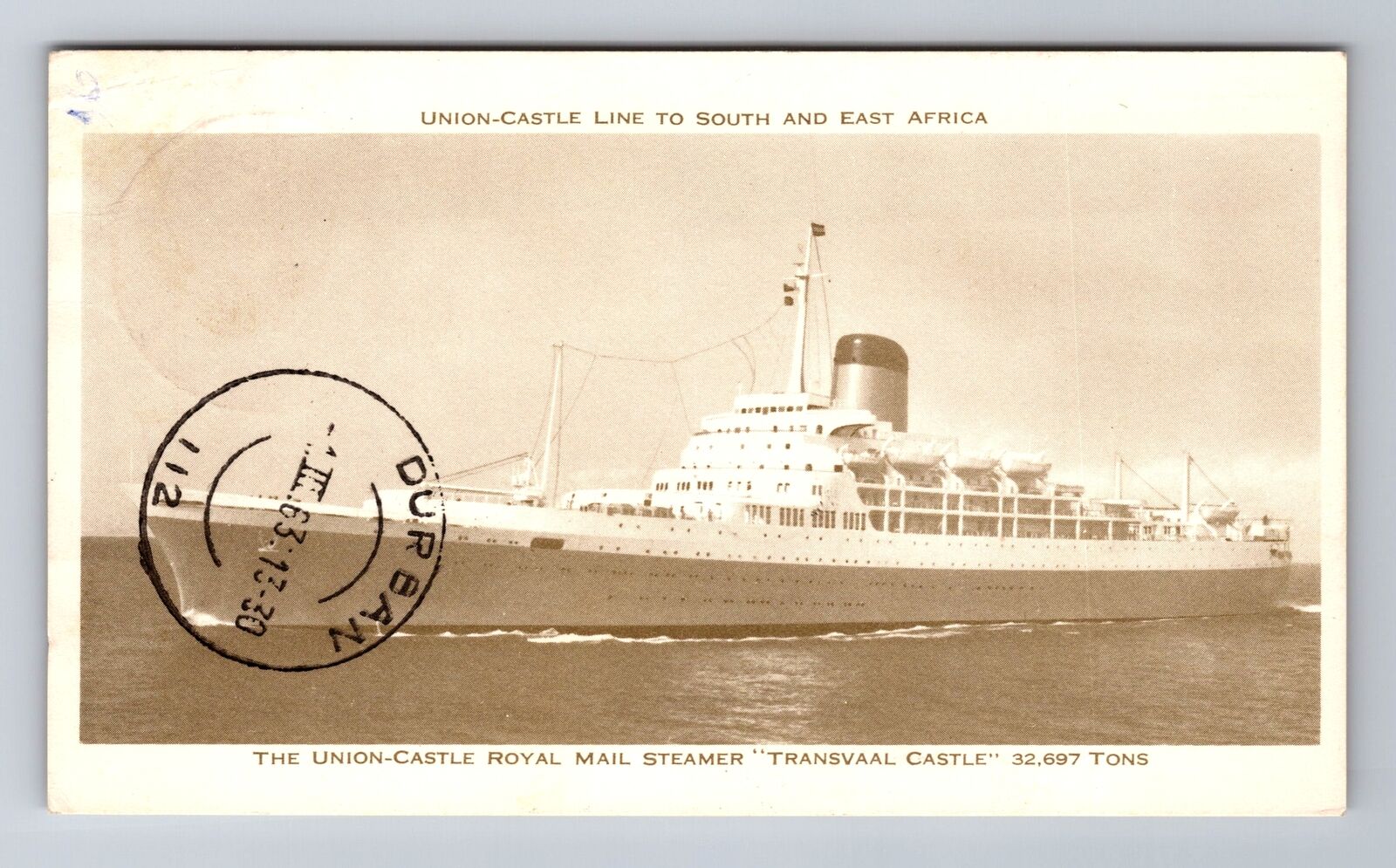 The Union Castle Royal Mail Steamer, Ship, Transportation, Vintage Postcard