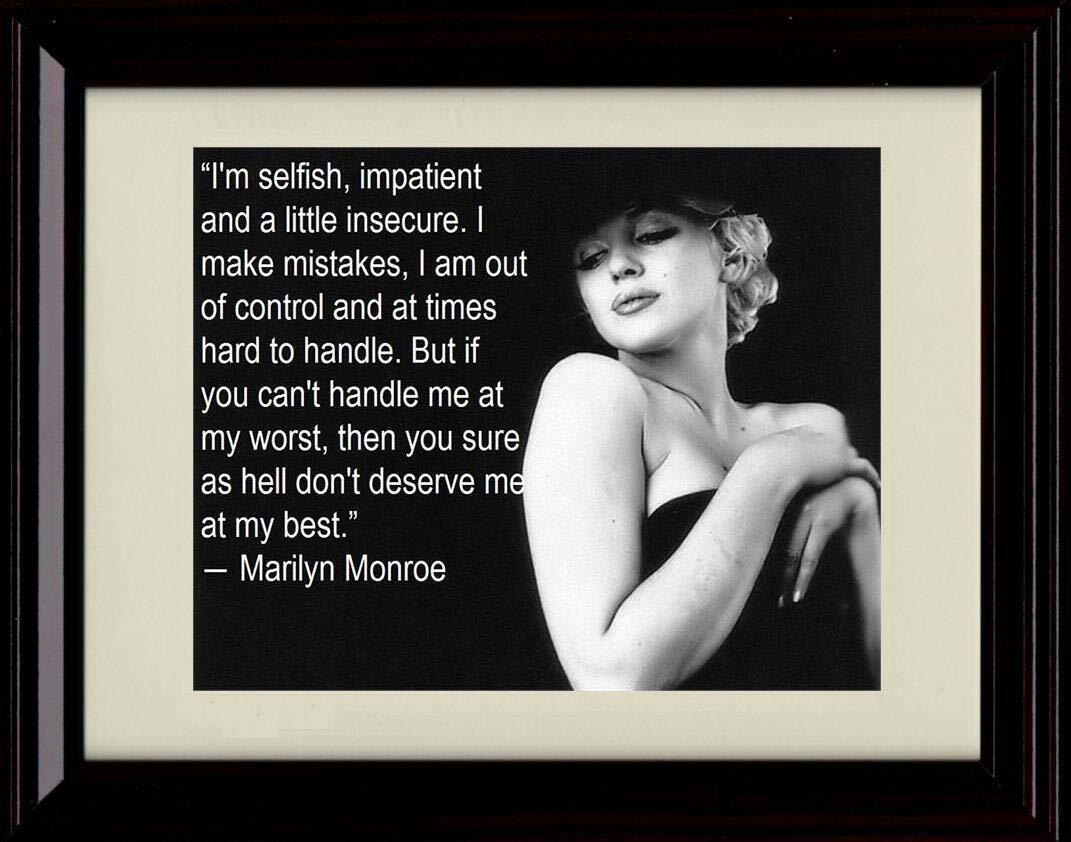 8x10 Framed Marilyn Monroe Quote - Do You Deserve My Best