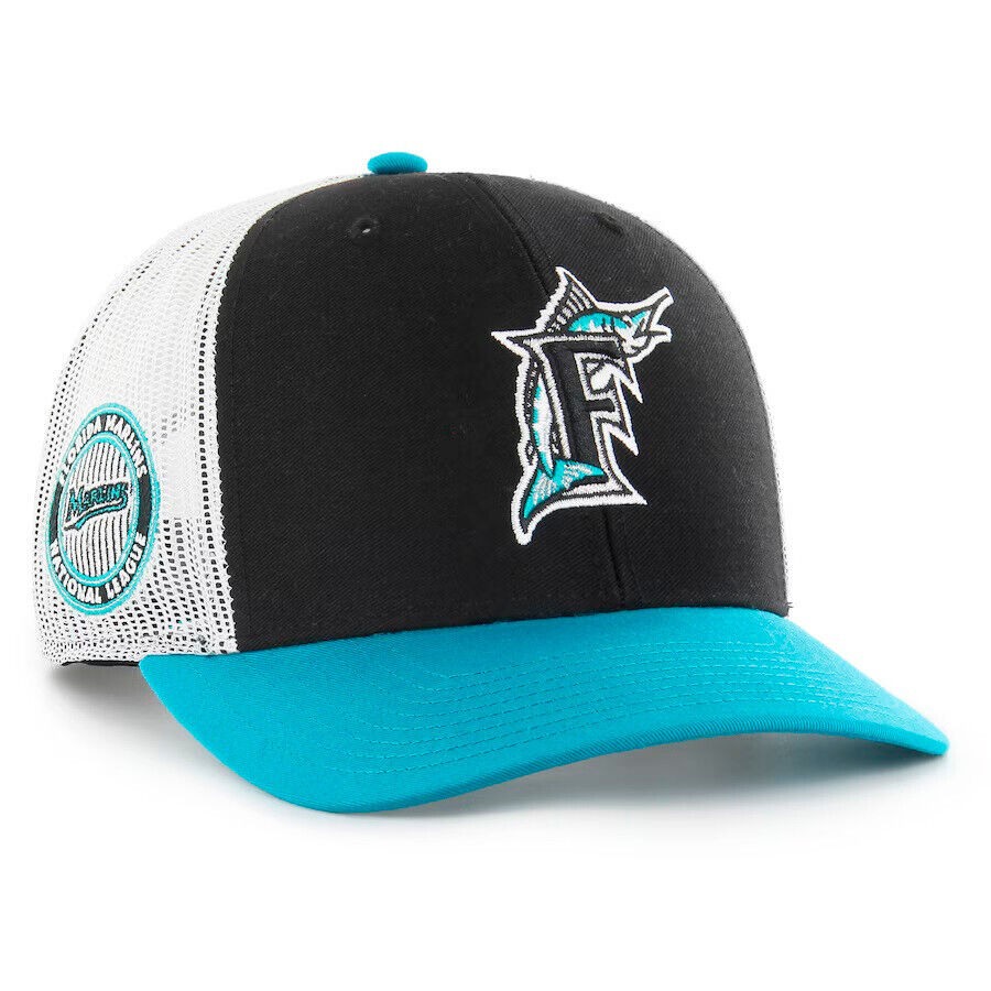 Miami Marlins ’47 Brand Cooperstown Mesh Trucker Snapback Hat