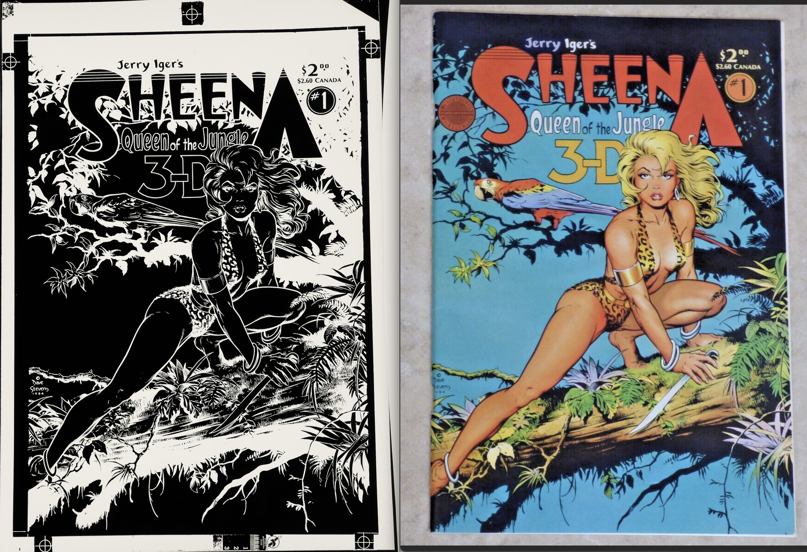 Dave Stevens Art Sheena Queen of The Jungle #1 Orig Printing Plate Negative 1/1