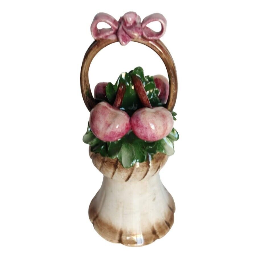 Rare Nuova Capodimonte F.lll Savastano Fruit Basket Porcelain Bell Italy Signed
