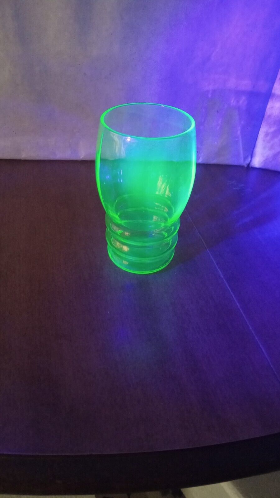 Depression Uranium Glass Green Juice Glass Vintage