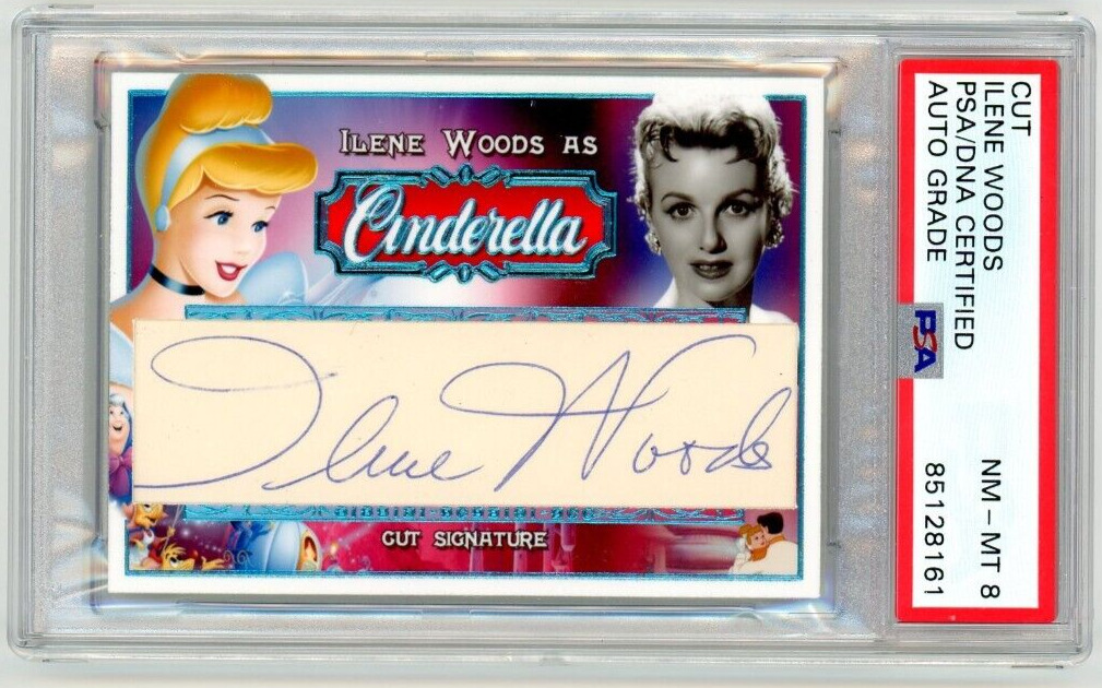 Disney Princess Cinderella voice actress Ilene Woods Autograph Cut PSA NM-MT 8