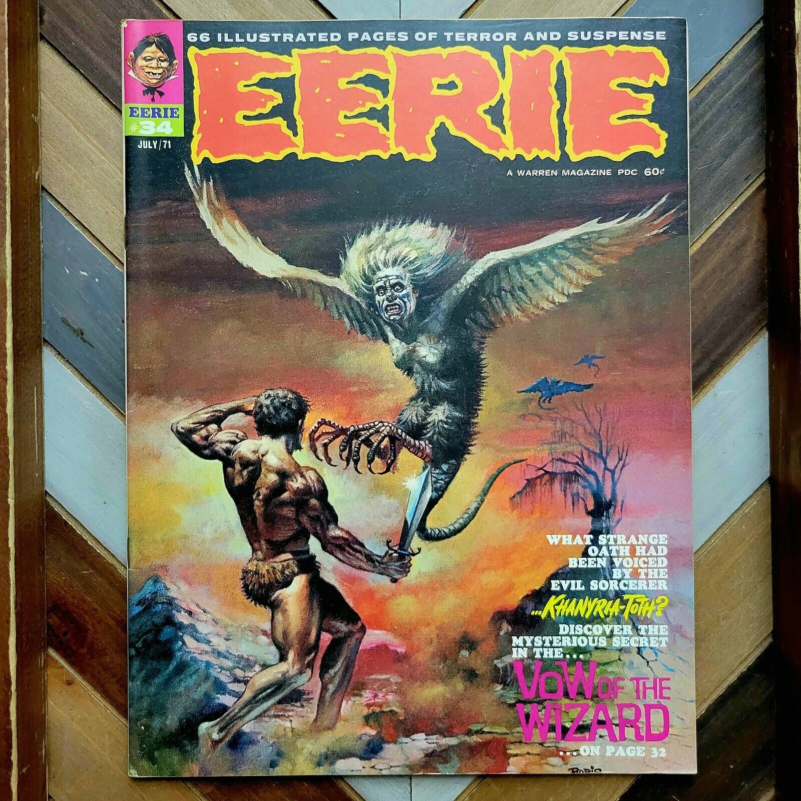 EERIE #34 VF- (Warren 1971) Steve Skeates BUDDY SAUNDERS Vallejo Painted Cover