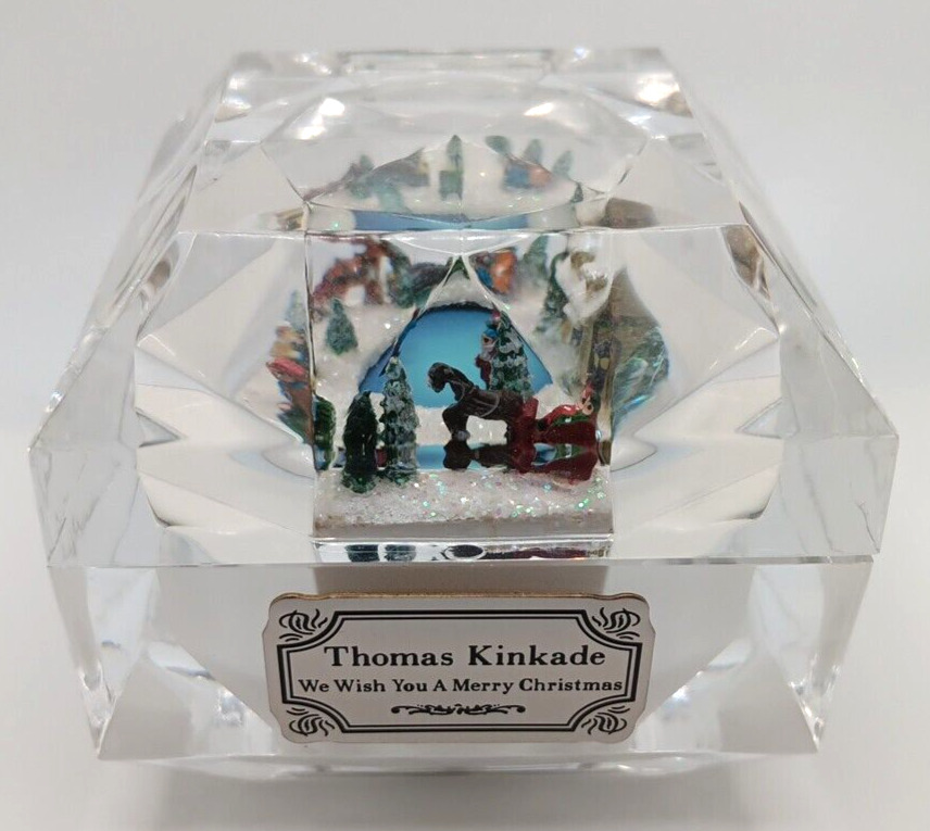 Thomas Kinkade Bradford Collection We Wish You A Merry Christmas Carol Music Box