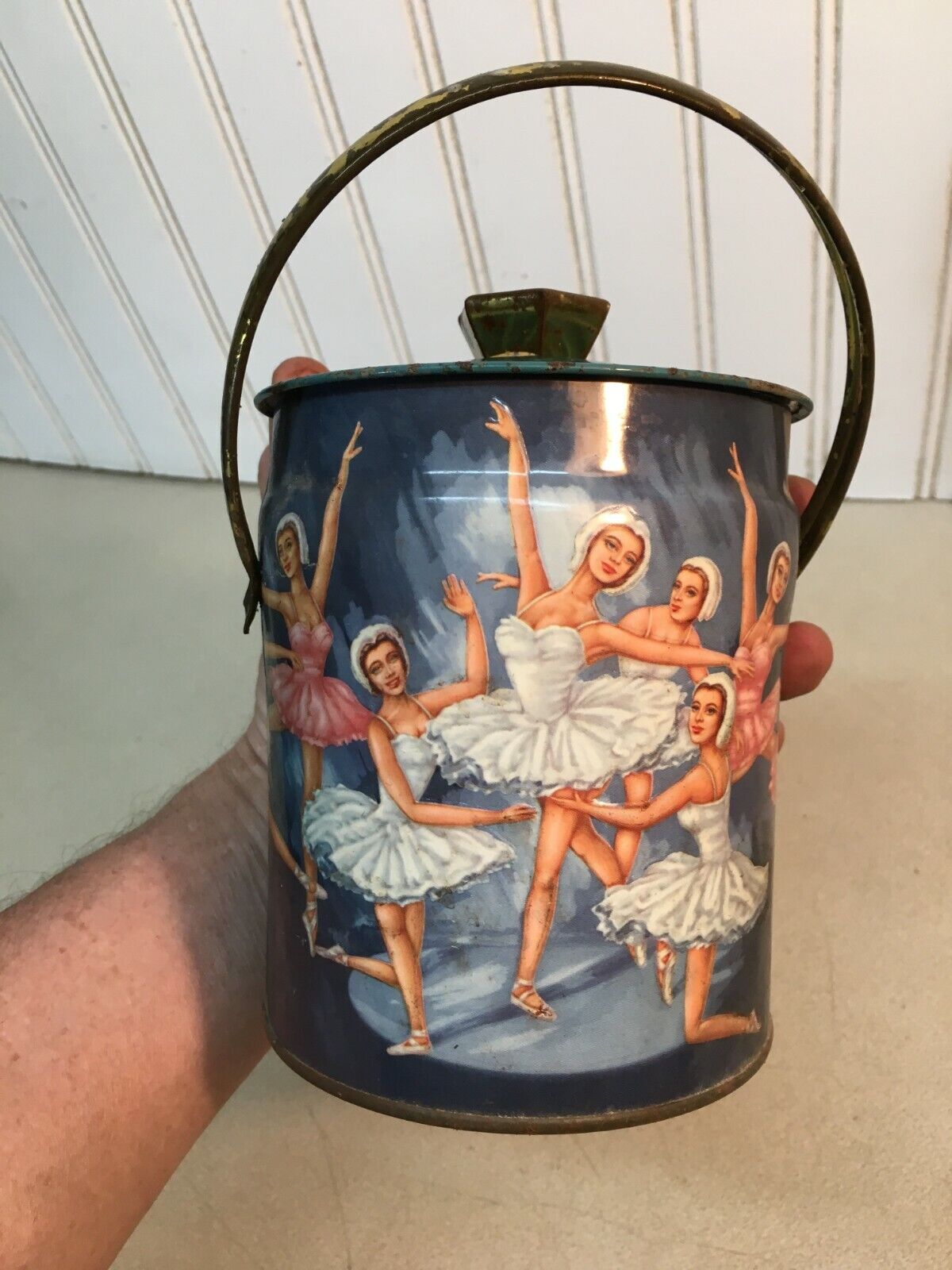Vintage Murry Allen Imported Confection  Tin Canister Ballerina Dancers Empty
