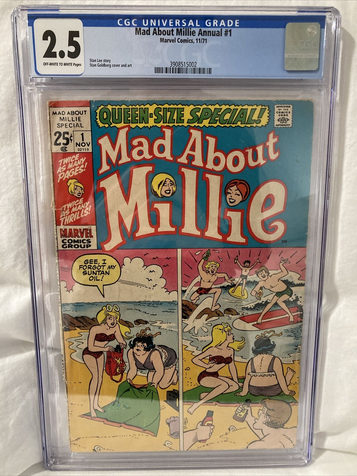 Mad About Millie Annual #1 (November 1971, Marvel Comics) Rare, CGC Graded (2.5)
