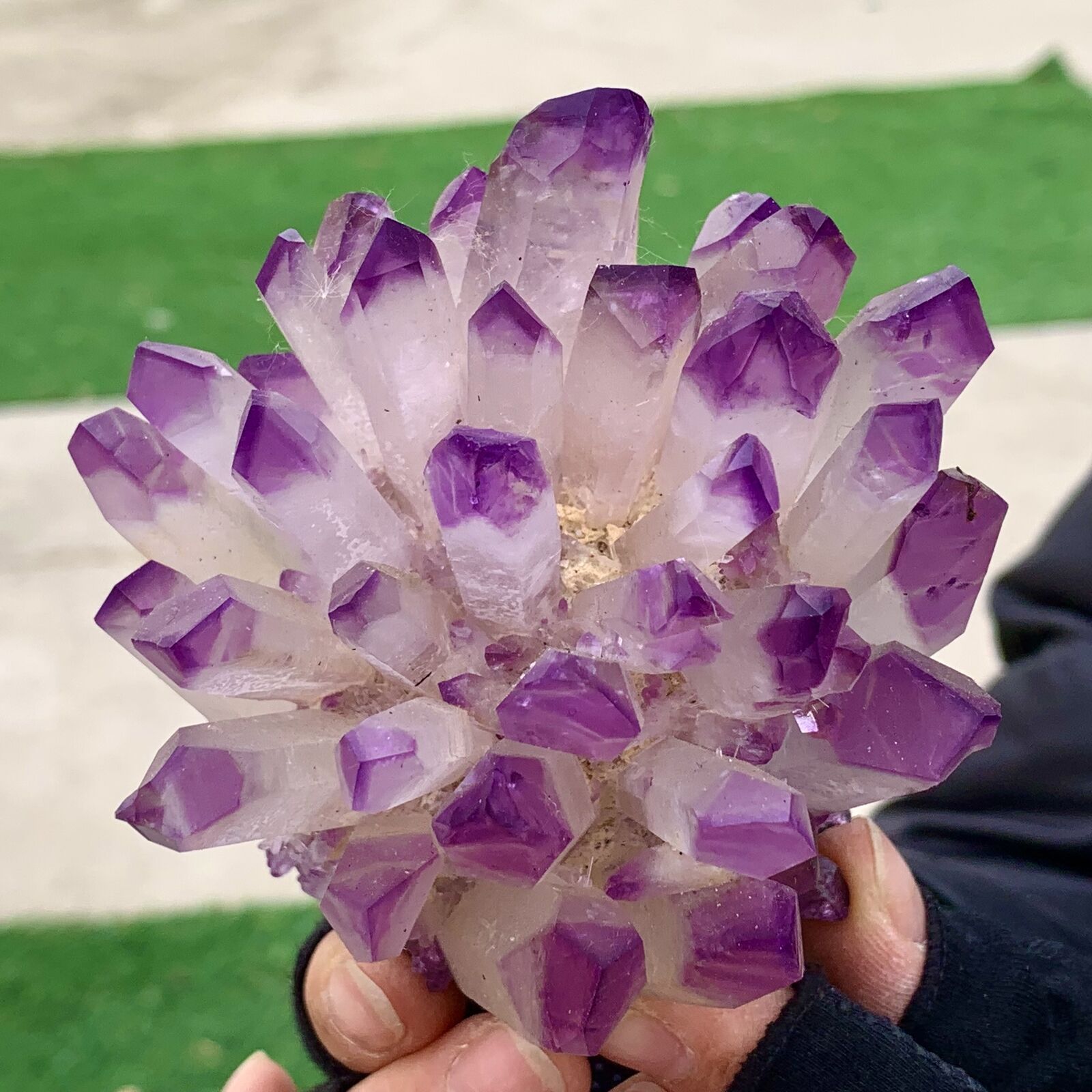 432G New Find  purple PhantomQuartz Crystal Cluster MineralSpecimen