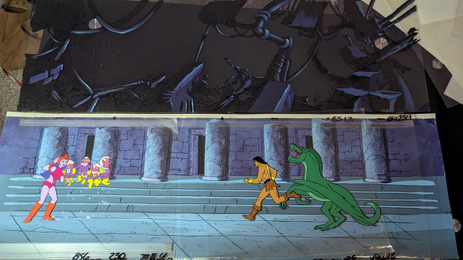 BLACKSTAR animation cel production art cartoons vintage He-Man background X1