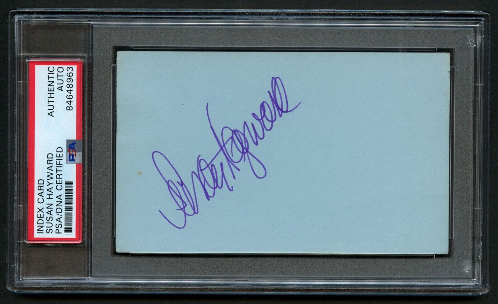 Susan Hayward signed autograph Vintage 3x5 Actress: I Want to Live PSA Slabbed
