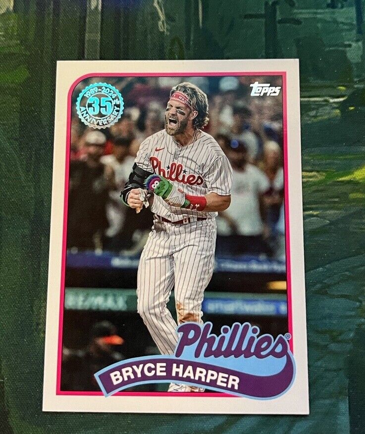 2024 Topps Series 1 Bryce Harper 1989 35th Anniversary Insert #89B-23 Phillies