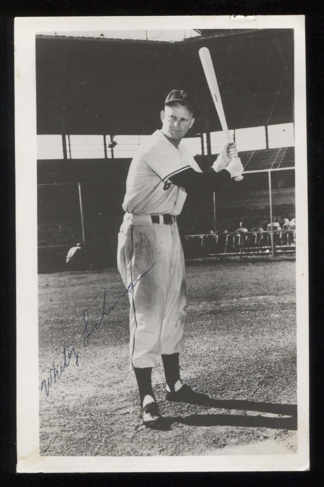 Whitey Lockman Vintage Signed Photo Post Card Autographed in 1951 Baseball 