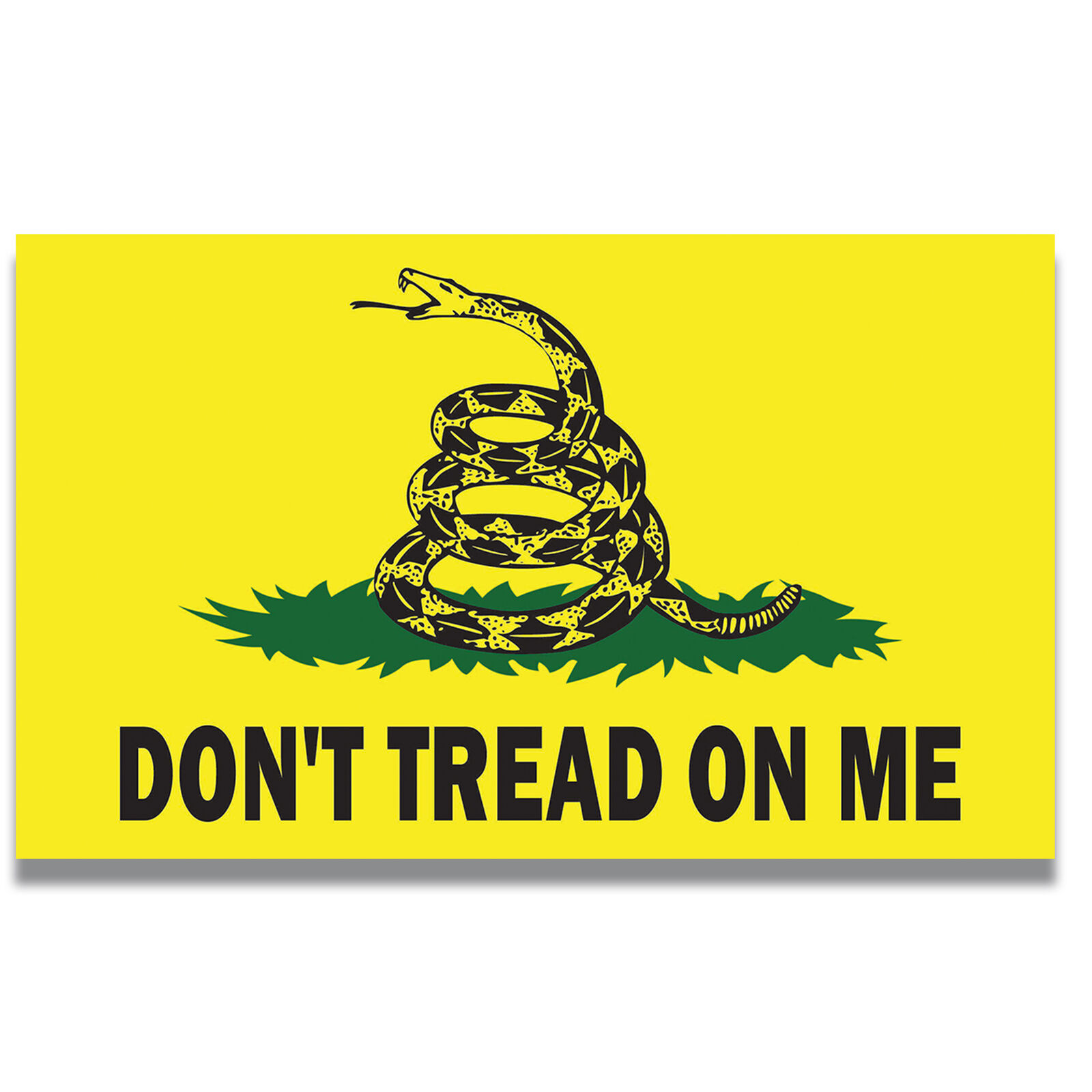 Don't Tread on Me Gadsden Flag Magnet Decal, 5x8 Inches, Yellow, Green, Black