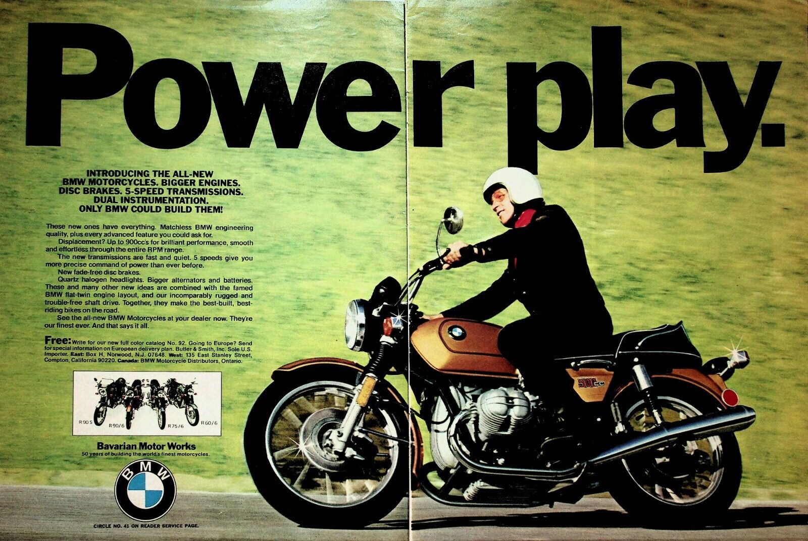 1974 BMW R90S R90/6 R75/6 R60/6 - 2-Page Vintage Motorcycle Ad