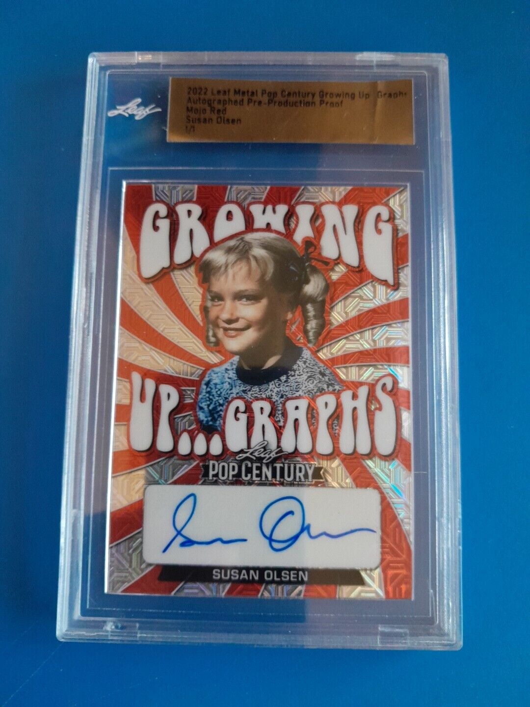 Susan Olsen 1/1 Autographed Red Mojo Proof 2022 Leaf Pop Century The Brady Bunch