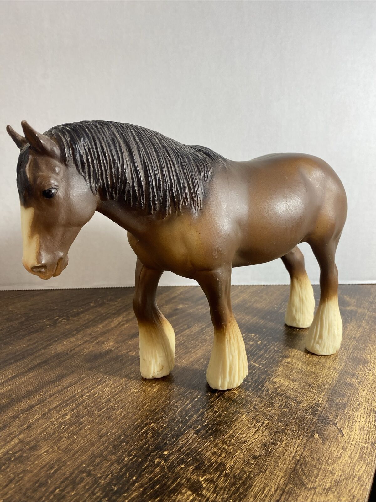 RARE VINTAGE  Breyer Horse - Brown & White Clydesdale 1970s Toy Horse 