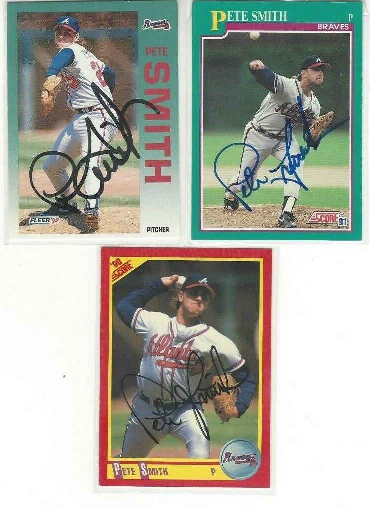 1991 Score #205 Pete Smith Signed Baseball Card Atlanta Braves