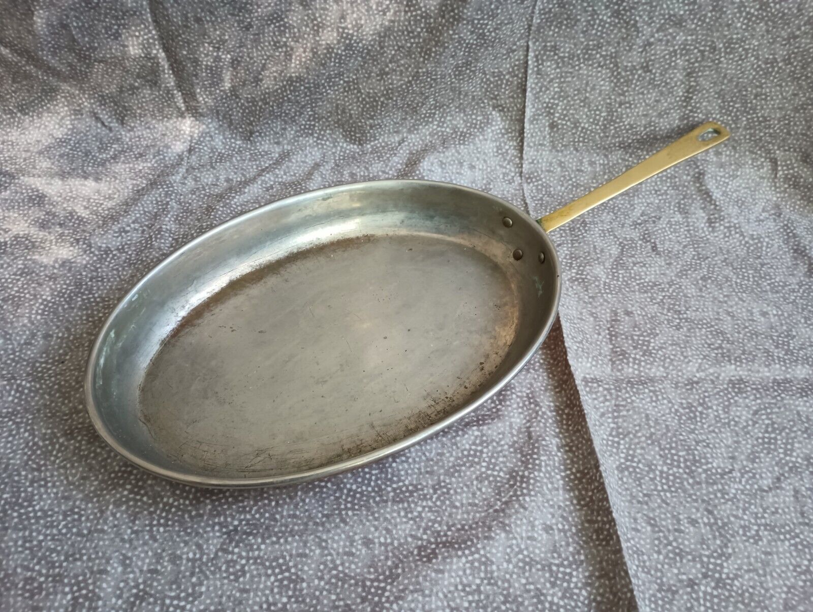Solid Copper Oval Omelet Fish Pan 12\